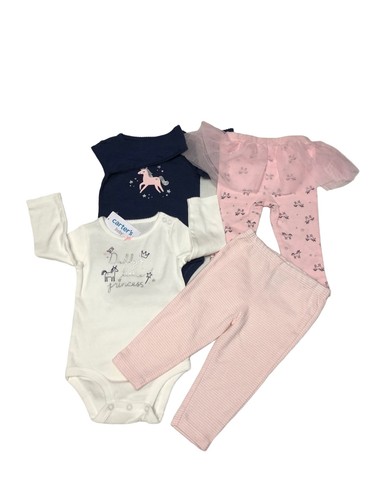 CARTERS 4 PIECES SET UNICORN/LITTLE PRINCESS OUTFIT SIZE 18 MOS NEW WITH TAG - 第 3/7 張圖片