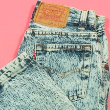 Vintage 80s Levis 501 Acid Wash Jeans Womens 25 Blue Original Fit Denim USA