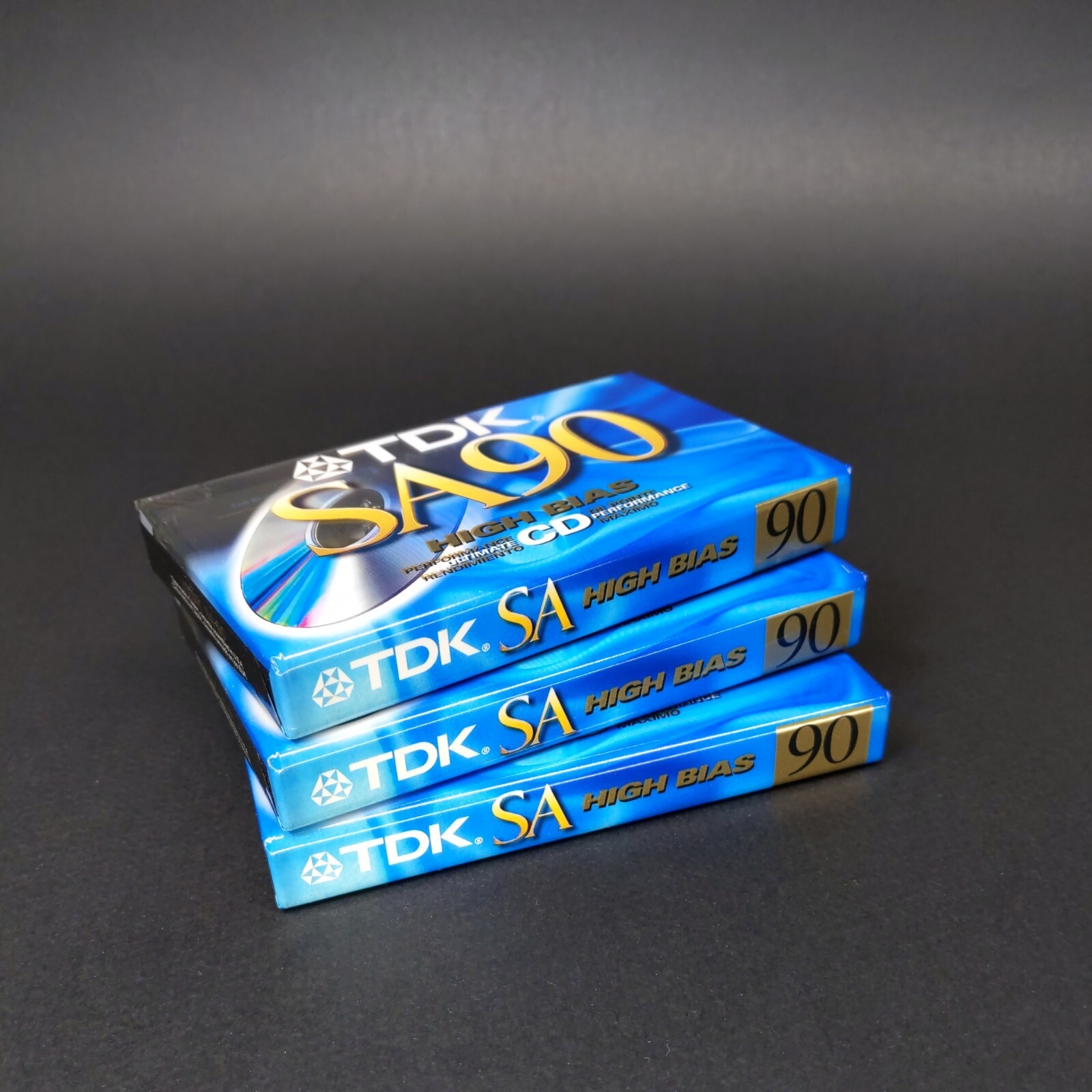 TDK SA90 Blank Cassette Tapes Lot of (3) 90 min High Bias Output Type