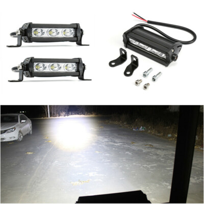 2pcs 3LED Spot Work RV Light Bar Beam Off-Road Driving Fog Lights 12V 6500K 30W