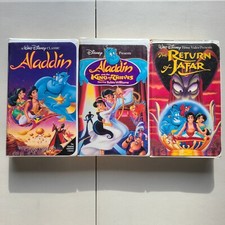 WALT DISNEY ALADDIN LOT OF 3 VHS TAPES VINTAGE COLLECTOR BLACK DIAMOND