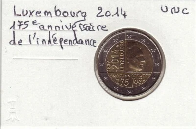 2 Euro LUXEMBOURG 2014 - 175 ANS D'INDEPENDANCE, 2 € Commémorative UNC sous étui - Photo 1/2