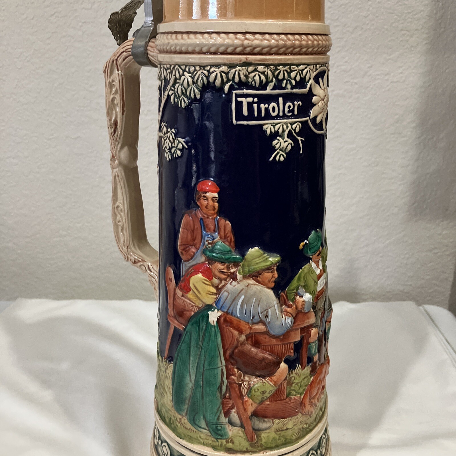 Vintage GERZ SEIT 1862 Germany Beer Stein / Marked DBGM on Lid & 2L