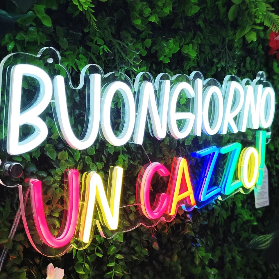 Insegna luminosa da interno – Buongiorno Un Cazzo! - Immagine 2 di 4