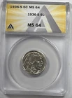 1936-S Buffalo Nickel : ANACS MS64