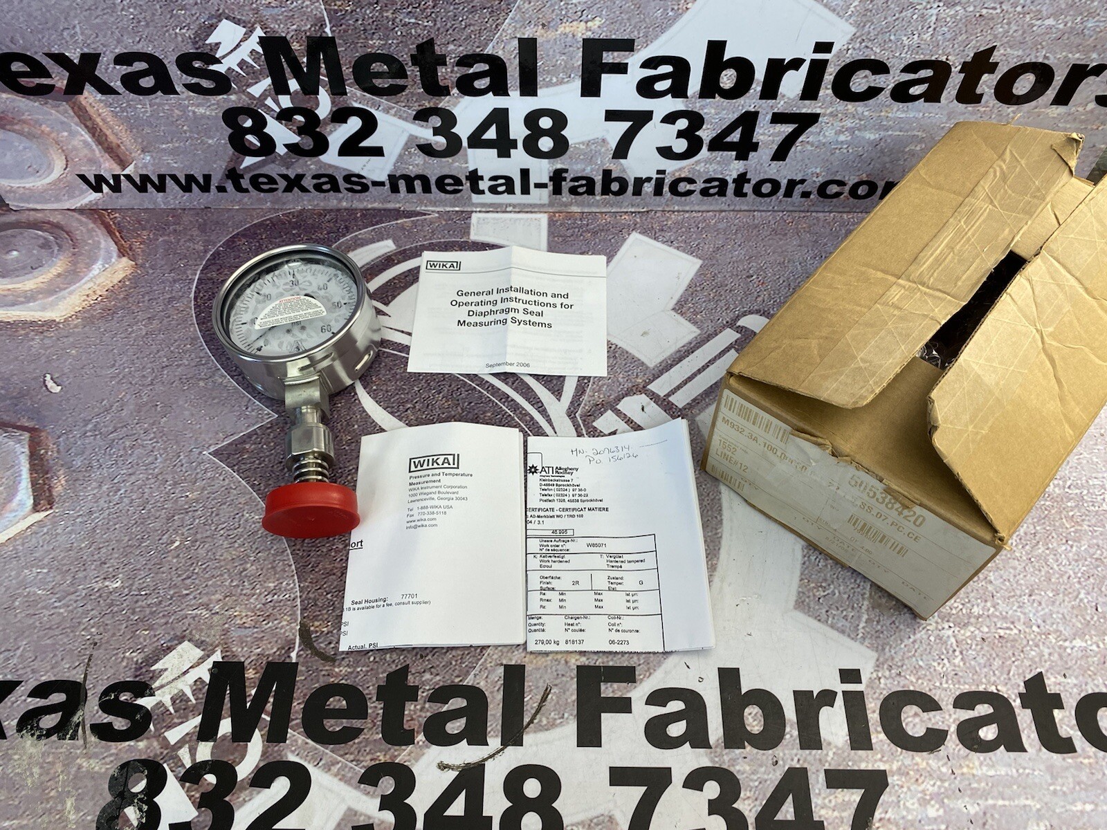 Wika M932.3A SS Diaphragm Pressure Gauge 4” 060PSI 1.5” TriClamp eBay