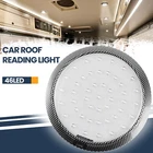 12V White 46LED Car Auto Round Dome Roof Ceiling Light Interior Bright White DC