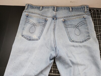 Vintage Light Wash Denim Jeans Distressed Stained Damaged Vintage Light Wash Denim Jeans Distressed Stained Damaged