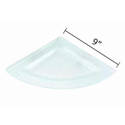 Infinity 9 In. X 9 In. Clear Striped Glass Floating Corner Wall Shelf