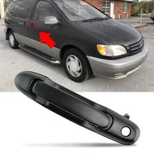 Black Exterior Outer Door Handle Front RH For 98-03 Toyota Sienna Side Passenger