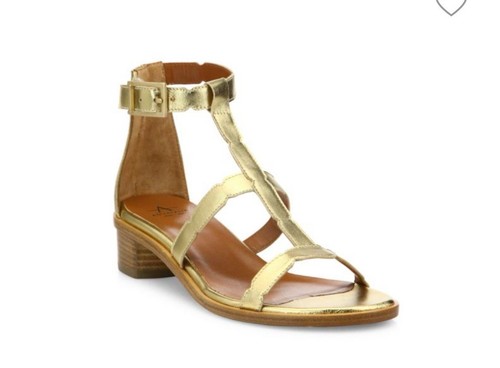 NWOB Fabulous Aquatalia Risa Gold Metallic Gladiator Sandals 7.5 M