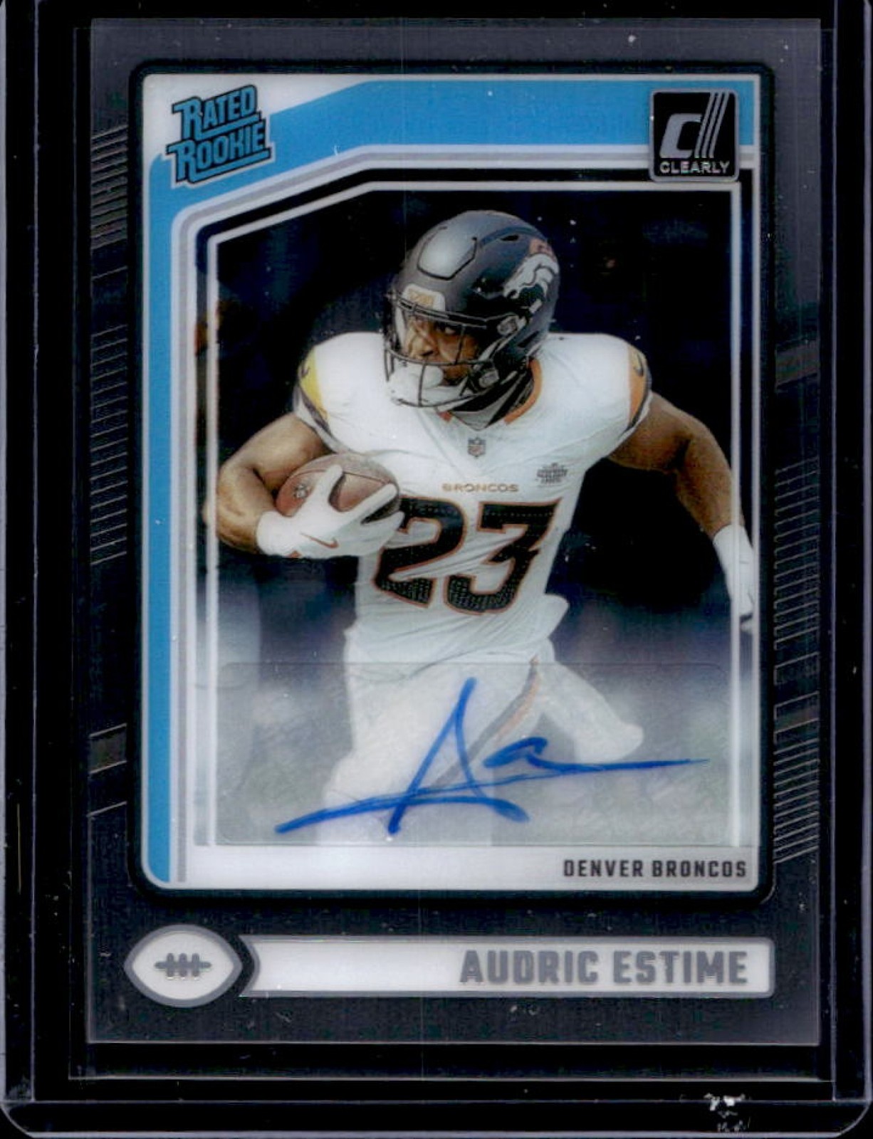 Audric Estime Panini Clearly Donruss #93 Autograph