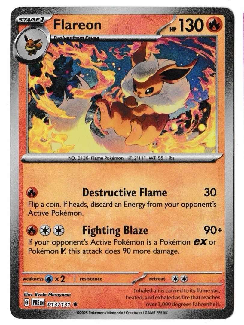 Flareon (Poke Ball Pattern) 013/131 SV: Prismatic Evolutions NM Pokemon Card TCG