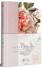 Biblia Reina Valera 1960 Letra Grande. Tapa Dura, Tela Rosada Con Flores,