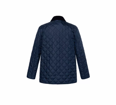 Burberry FW24 Check Cotton Coat Men Dark Blue 80914631 | eBay