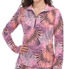 TOMMY BAHAMA GOLF/TENNIS 1/4 Zip Top Size L Palm Print NWT  