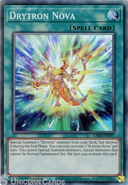 RA04-EN097 Drytron Nova : Collector's Rare 1st Edition Mint YuGiOh Card
