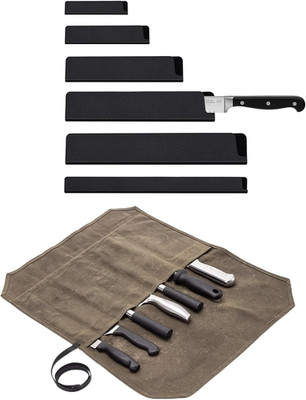 Chef Knife Roll Bag,Portable Knife Roll Waxed Canvas Knife Bag for Chefs Profess