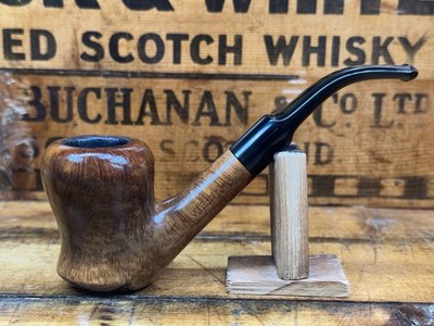 Vtg 70s Early TIM WEST Estate Pipe - Bent Handmade - Smooth Grain