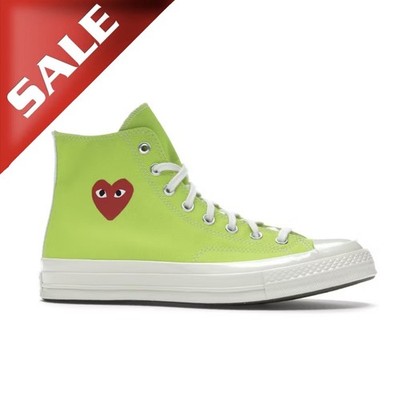 Size 10 Converse Chuck Taylor All Star 70 Hi Comme des Garcons PLAY Bright Green