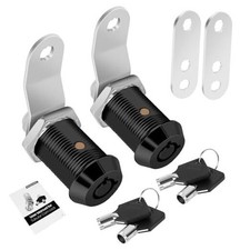 2 Pack Cabinet Lock with Keys, 1" RV Storage Locks Keyed 1 Inch Black -2 Pack