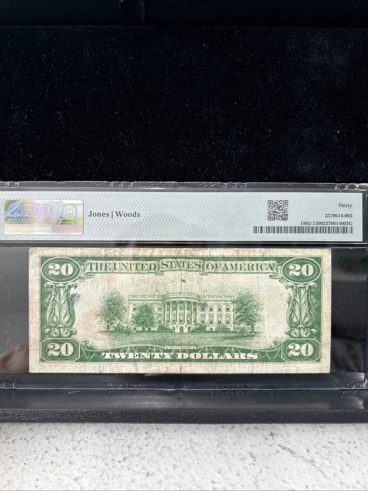 SASA 1929 Souther Michigan National Bank Coldwater Michigan $20 Pmg Vf30 Low Ser - Image 2 of 2