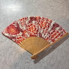 Sensu Folding Fan Japanese Style Textile Handle Elegant Portable Classic