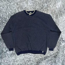 Vintage Russell Athletic Waffle-Knit Pullover Sweater Blue Crew Neck Men's 2X