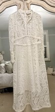 ZIMMERMAN Dress cream Boho lace , High neck , button down front sz 3 UK 10-12