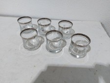 6er Set edle Gläser mit Silberrand & Sternenmuster