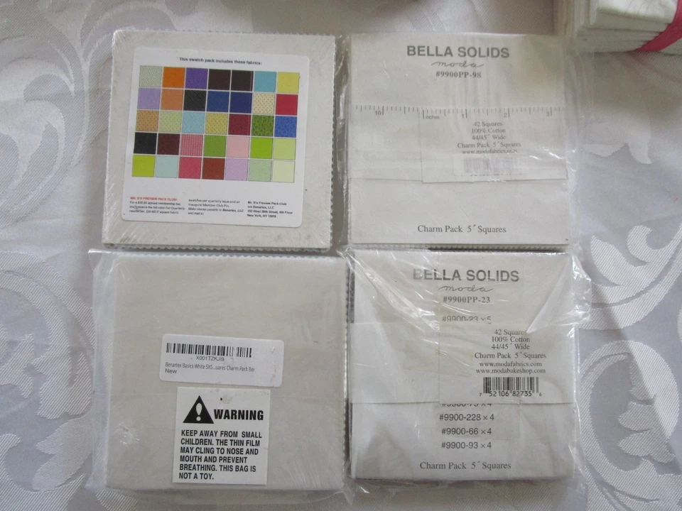 批量 8 件 MODA 面料、BENARTEX、绗缝商店小饰品包、脂肪四分之一条 — 第 4/4 张图片