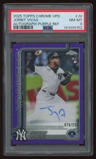 2025 Topps Chrome Update Purple Jorbit Vivas Rookie Auto 076/250 PSA 8