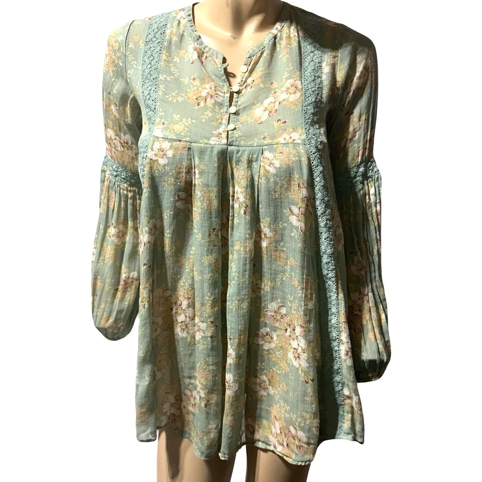 Blusa Top Campesina Floral Denim & Supply Ralph Lauren Para Mujer Encaje Bordado S