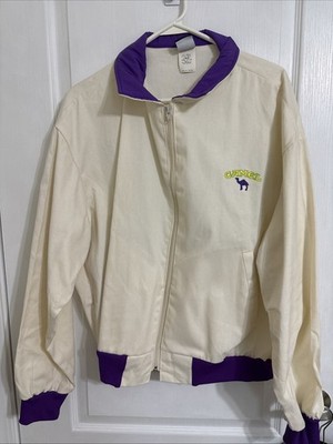 VTG Joe Camel Off White Canvas Jacket Purple Detail Smokin Joes Racing L USED
