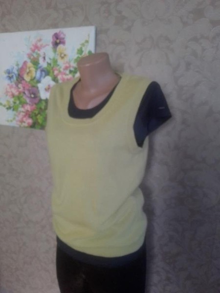 Women Peter Hahn Vest Yellow Cashmere 38 / M / 46