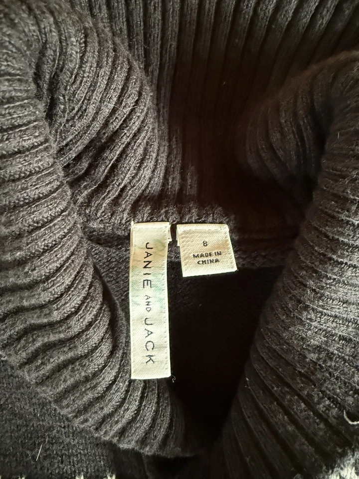 Janie and Jack Textured Shawl Cardigan Size 8 Polar Bear, Snowflakes And Trees - Image 4 of 4