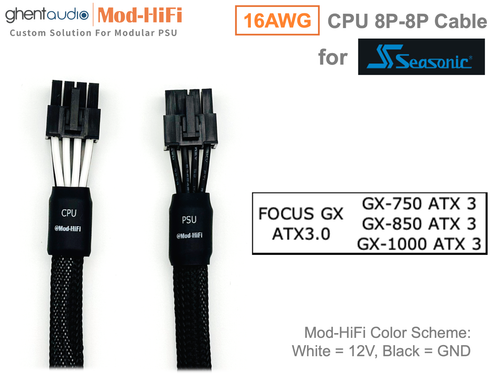 ⚡️16AWG CPU 8-Pin Cable for Seasonic FOCUS GX ATX3.0 GX850 GX1000-📏70cm/27 inch - 第 2/7 張圖片