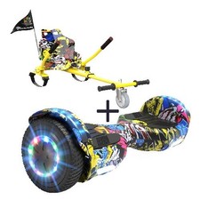 Electric Scooters Bluetooth Hoverboard and Kart Bundle LED Self Balance Board UK