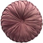 1 Round Throw Pillow Velvet Home Decoration Pleated Aprox 13" Blush