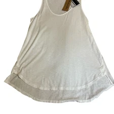 NWT Michael Stars White Relaxed Fit Scoop Neck Tank Top Minimalist Boho One Size