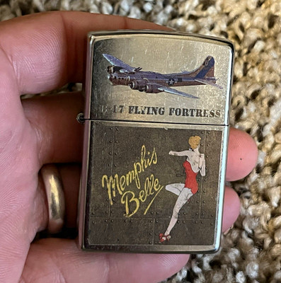 Zippo Memphis Belle B-17 Flying Fortress Pinup Girl Lighter Made in USA