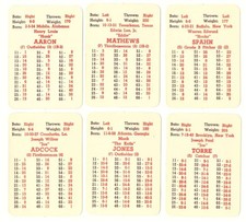 1962 APBA Original Season 20 Cards - MILWAUKEE BRAVES Team Set
