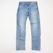 Levis 510 Jeans Mens 31x32 Skinny Fit Stretch Distressed Blue Medium Wash Denim