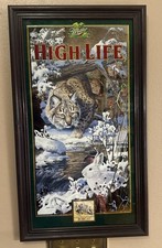 Miller High Life Bobcat Beer Mirror Bar 4th Edition Set Sign