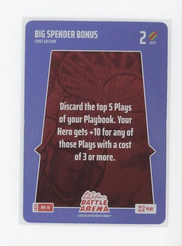 Big Spender Bonus 2026 Bo Jackson Battle Arena Bonus Play Card BPL-19 SSP RARE
