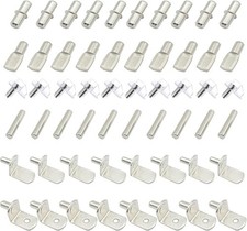 Shelf Pegs, 60 Pcs 6 Styles Nickel Plated Shelf Pins, for Shelf Holes on Cabinet
