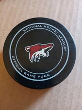 Phoenix Coyotes  Game Used Hockey Puck  Ref Paul Devorski