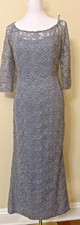 CARMEN MARC VALVO Crochet Silver/Gray  Mermaid gown Side 8