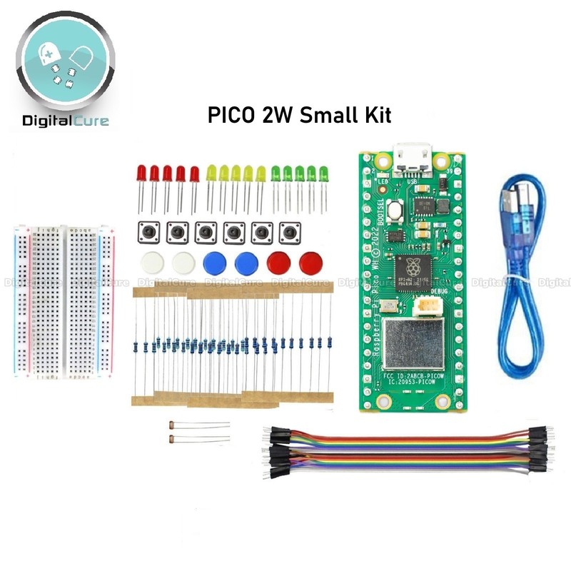 Raspberry Pi Pico 2W RP2350 Microcontroller Board + Starter Electronic Kit