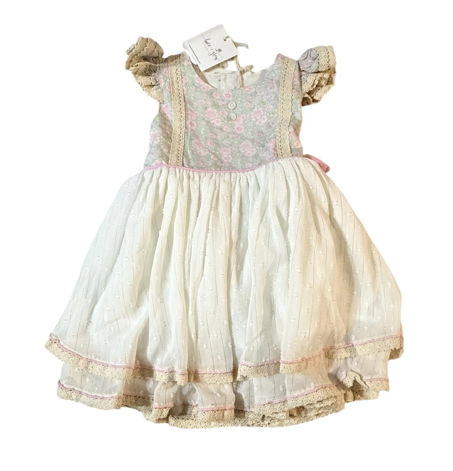Love + Grow Floral Crochet Dress Size 4T NWT